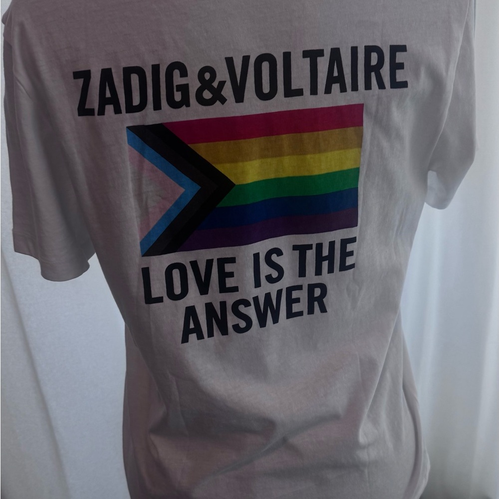 Zadig & Voltaire White Tommy Amour Wings Flag Tee